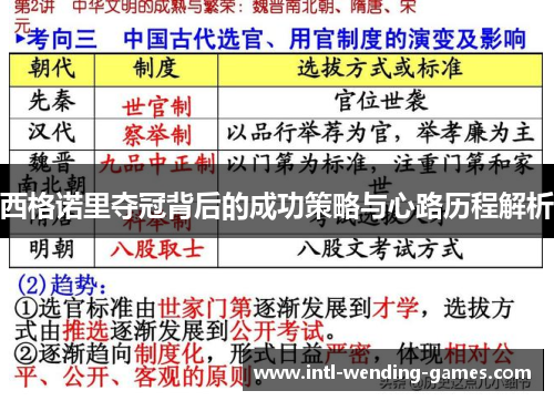 西格诺里夺冠背后的成功策略与心路历程解析